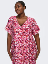 Only Carmakoma  Havana v-neck dress fuchsia purple