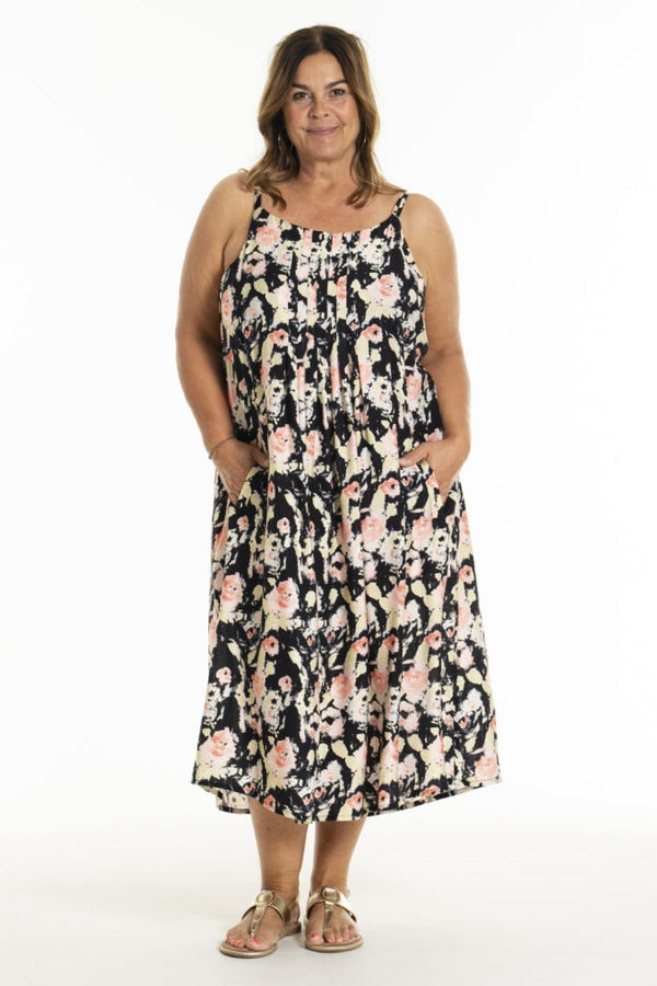 GOZZIP Karole strap dress black