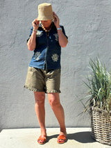 Gaspar Shorts Honolulu Frill Green