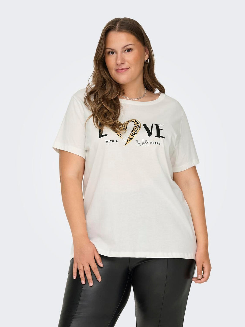 Only Carmakoma Frea life wild t-shirt white
