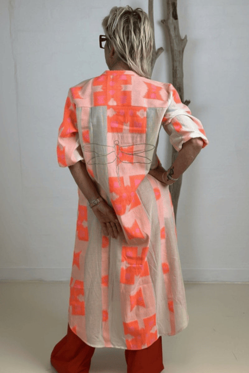 Gaspar Love jaquard dress orange