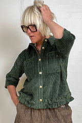 Gaspar Vigo Corduroy shirt bottle green