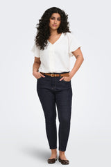 Only Carmakoma Willy reg skinny 7/8 ankl jeans dark blue denim rinse
