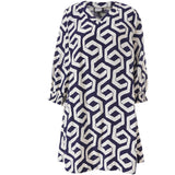 Gozzip Meta tunic blue offwhite print