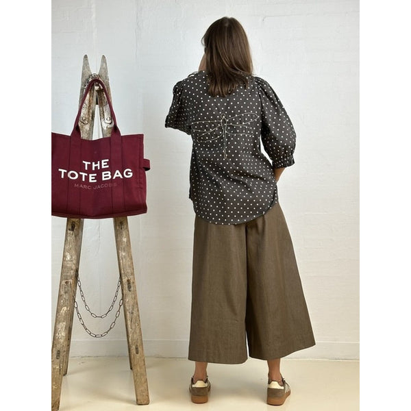 Gaspar  Tunø dot shirt dark grey/brown