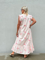 Gaspar Loule flamingo dress rose
