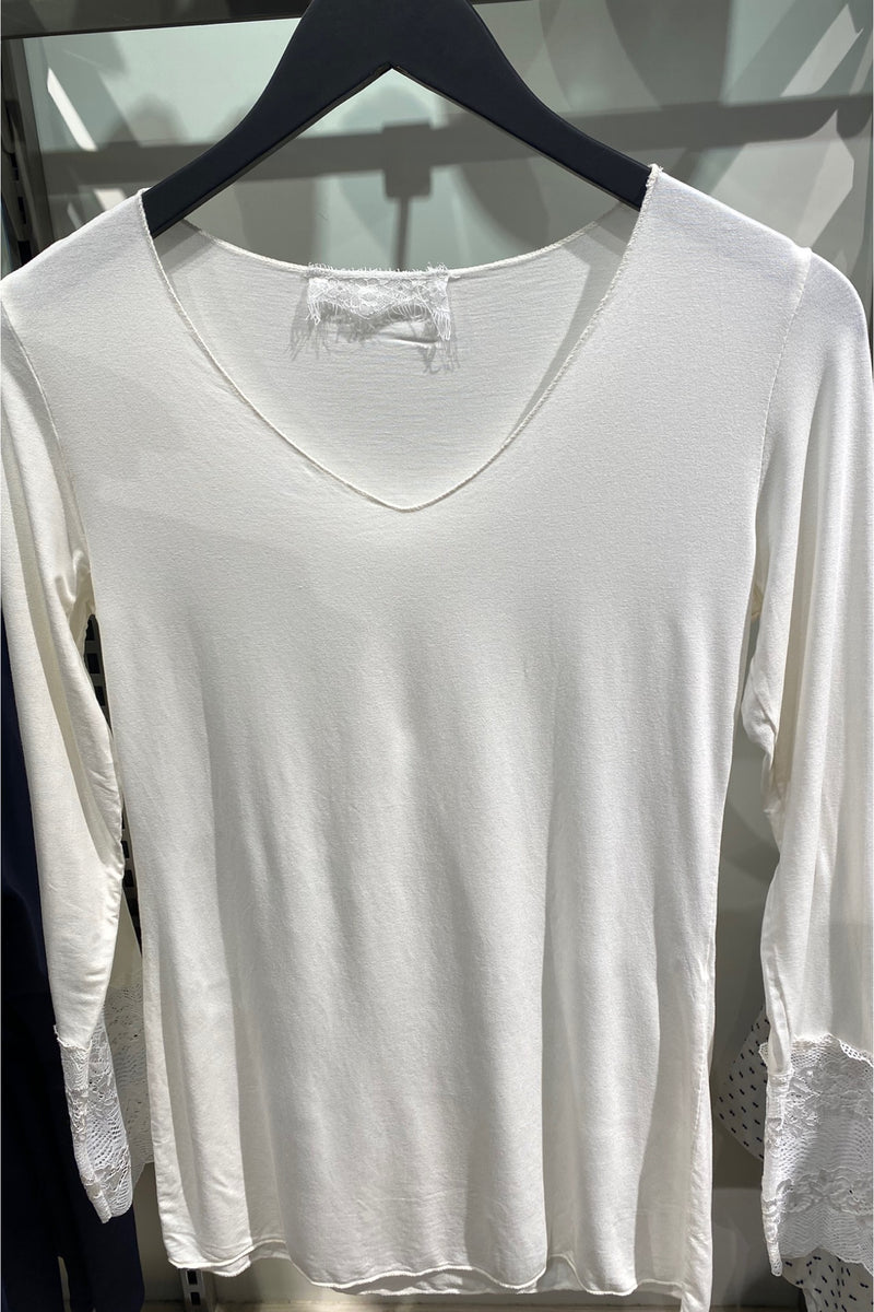 BOHO LOVE t-shirt lace off-white