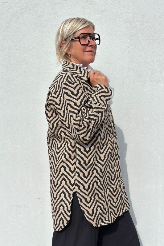 Gaspar  Stockholm jaquard shirt/jacket dark sand