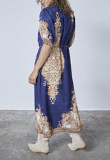 Love & Divine New paisley dress blue