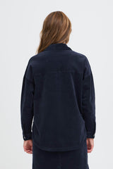 Pulz  Sally shirt baby fløjl dark sapphire navy