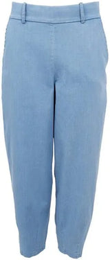 Black Colour Denice denim barrel pant light blue