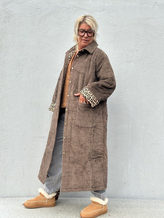 Gaspar Champagne winter coat taupe