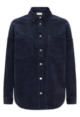 Pulz  Sally shirt baby fløjl dark sapphire navy