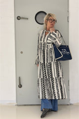 Gaspar Hawaii Jaquard dress black/offwhite