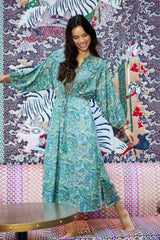 Black Colour Luna Raglan Dress Green