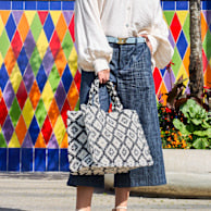 Black Colour Dex boucle bag argyle black