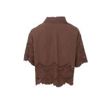 Black Colour Agneta lace blouse Espresso
