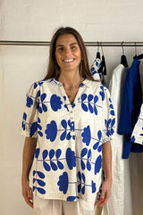 Gaspar Tunø print blouse blue