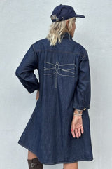 Gaspar Rio denim dress dark blue