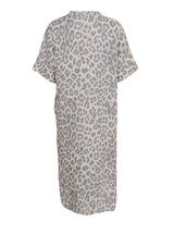 Black Colour Melina long linen dress leo
