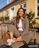 Prepair Lena pants taupe stripe