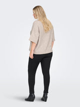 Only Carmakoma Simoni pullover knit 3/4 sleeve sand melange