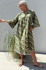 Gaspar Mumbai Butterfly print dress green