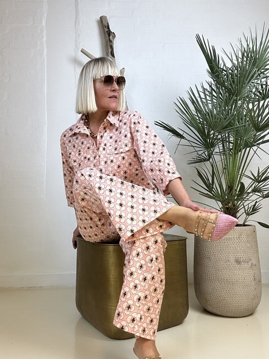 Gaspar Honolulu flower pants rose