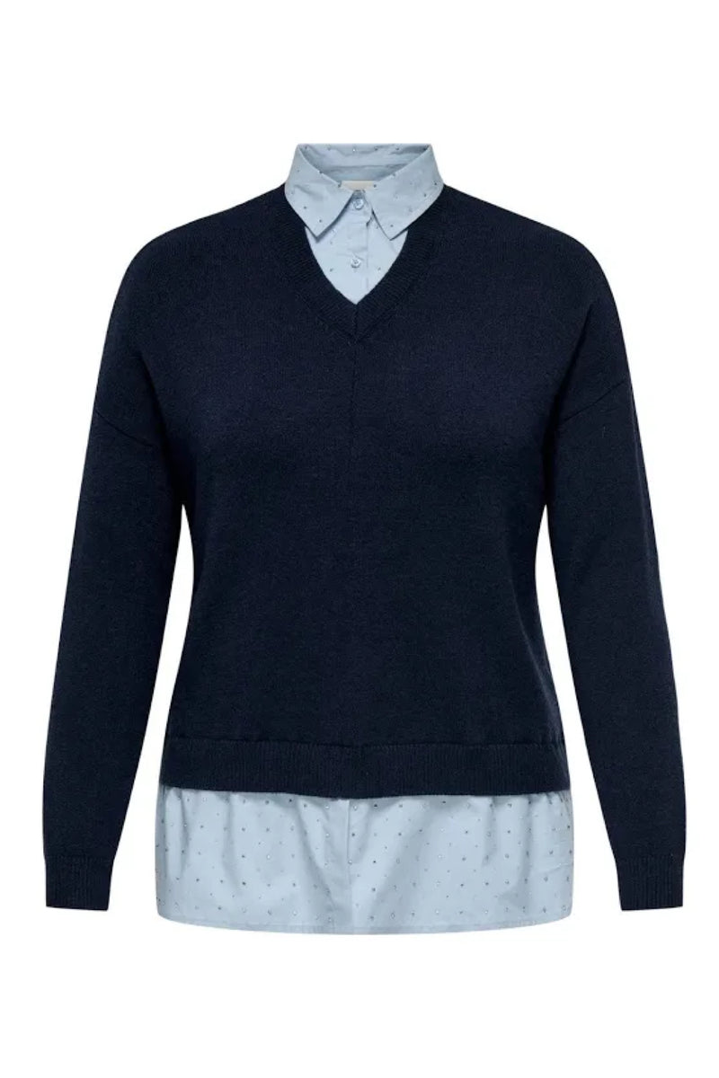 Only Carmakoma Dagnar Blouse Blue