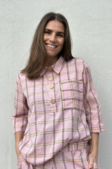 Gaspar Porto check blouse rose