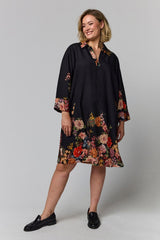 Gozzip Michelle Tunic black with rose fall board