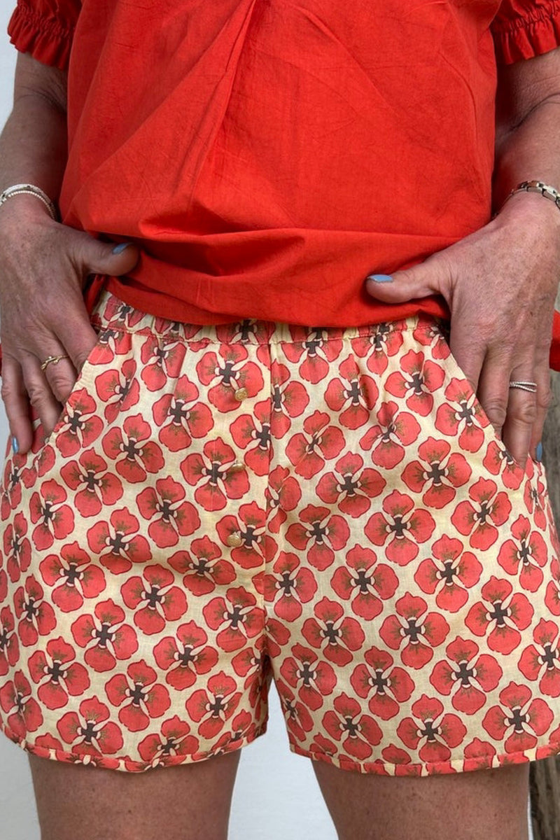 Gaspar Honolulu sporty shorts coral flower