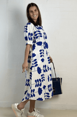 Gaspar Tunø print dress blue