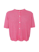 Black Colour Dell cardigan short sleeve raspberry
