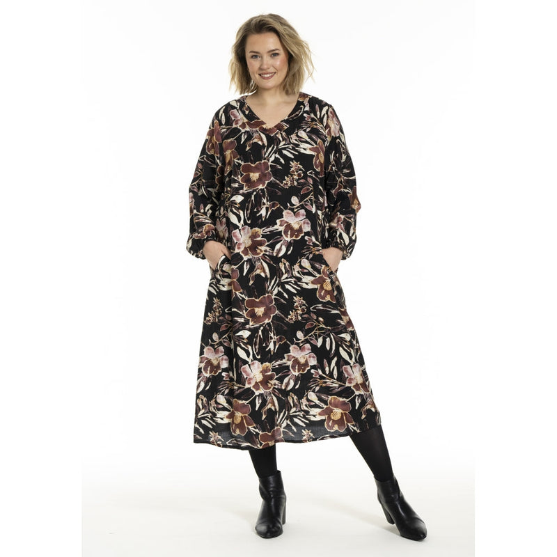 Gozzip Astrid dress black print