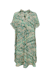 Black Colour Luna kaftan tunic floral green