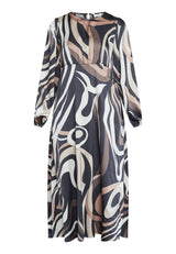 Love & Divine dress grafic print brown