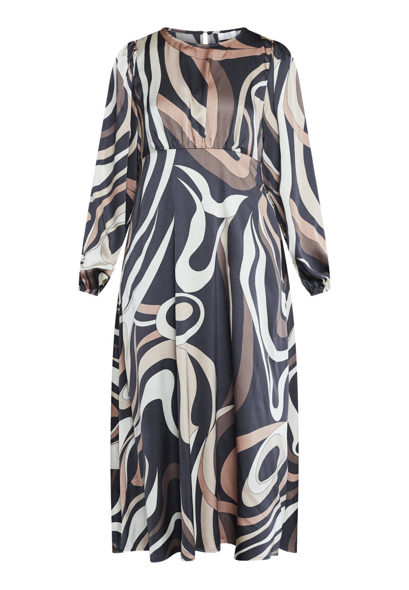Love & Divine dress grafic print brown