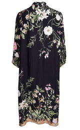 Black Colour Zennia flower dress black flower