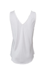Black Colour Mabel double v-neck top offwhite
