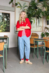 Black Colour Denice denim barrel pant light blue