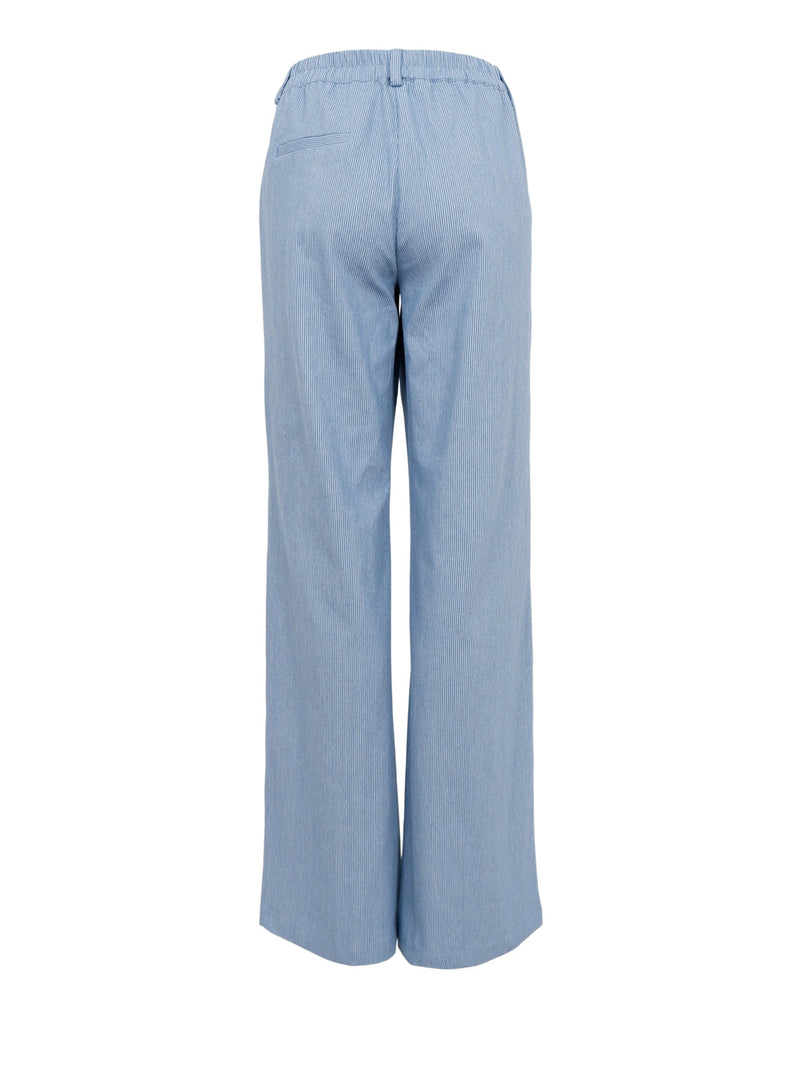 Black Colour Astrid pants blue stripe