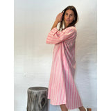 Gaspar Mumbai stripe dress rose
