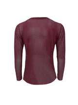 Black Colour mesh tee with stones plum