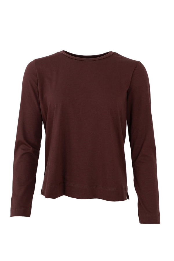Black Colour May t-shirt long sleeve coffee