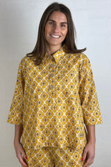 Gaspar Porto flower blouse yellow