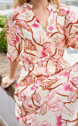 Black Colour Zelene raglan dress coral