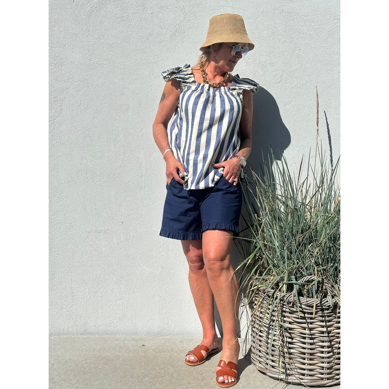 Gaspar Honolulu frill shorts dark blue