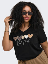 Only Carmakoma t-shirt hearts black