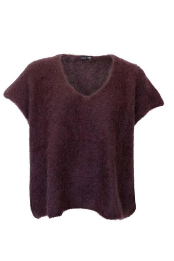 Black Colour  Bjoerk knittet v-neck vest coffee